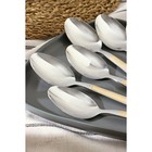 Набор ложек столовых из нержавеющей стали Доляна «Перту», длина 20,3 см, 6 шт, цвет серебряный - фото 24563315