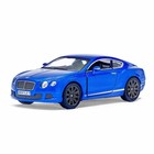 Машина металлическая Bentley Continental GT Speed, 1:38, открываются двери, инерция, цвет синий - Фото 1