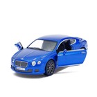 Машина металлическая Bentley Continental GT Speed, 1:38, открываются двери, инерция, цвет синий - Фото 4