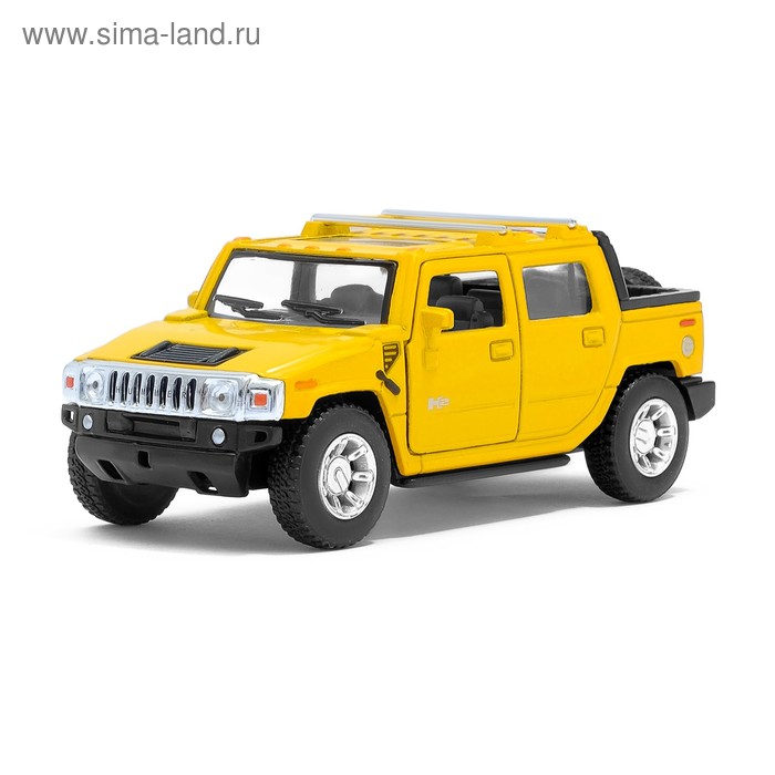 Машина металлическая Hummer H2 SUT, 1:40, открываются двери, инерция, цвет желтый - Фото 1