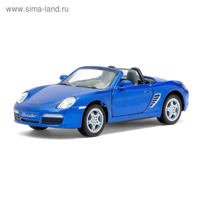 Машина металлическая Porsche Boxster S, 1:34, открываются двери, инерция, цвет синий - Фото 1