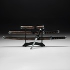 Сув. изделие катаны 3в1 на подставке, ножны кожзам, цветы  шоко  47/70/89см - Фото 3