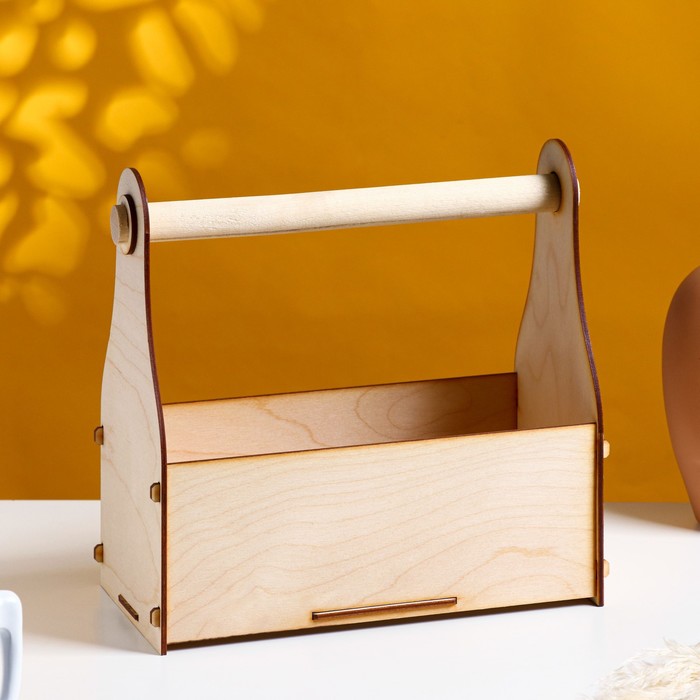 Кашпо для цветов «Стелла клик», 25×13.5×24.5 см, деревянное, с ручкой - Фото 1