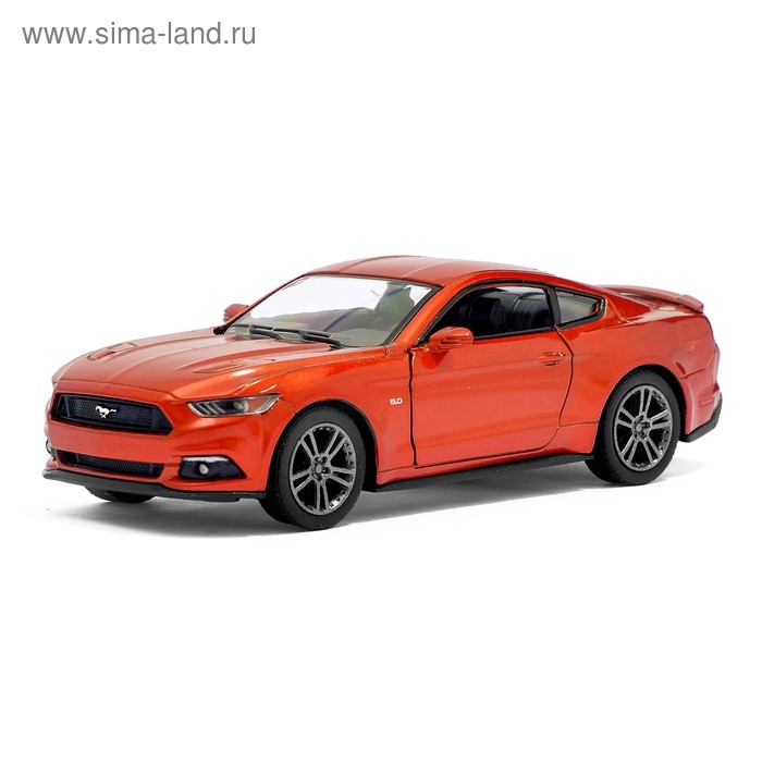 Машина металлическая Ford Mustang GT, 1:38, открываются двери, инерция, цвет бордовый - Фото 1