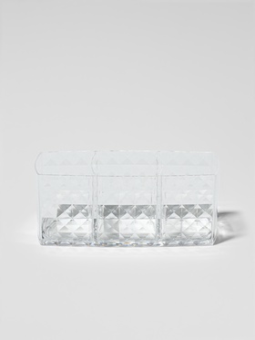 Органайзер для хранения косметики, 3 секции, 18.5×5.5×8 см, прозрачный