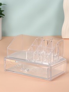 Органайзер для хранения косметики, 9 секций, с выдвижным ящиком, 18.5×10×11.5 см, прозрачный - Фото 5