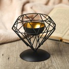 Подсвечник "Рубин на подставке" черный16х16х15см - Фото 1