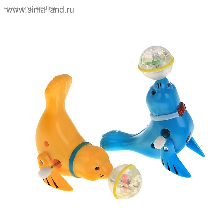 Морской котик с мячиком, заводной - Фото 1