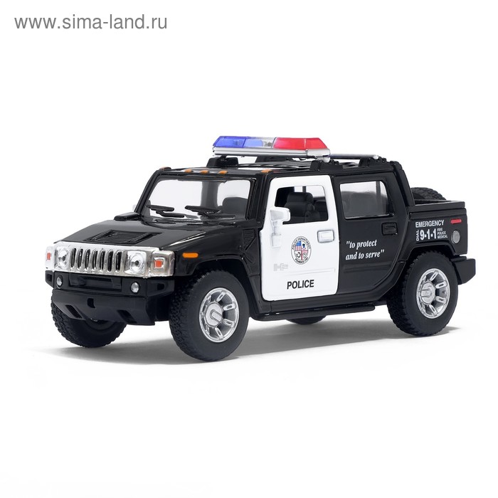 Машина металлическая Hummer H2 SUT (Police), масштаб 1:40, открываются двери, инерция, МИКС - Фото 1