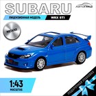 Машина металлическая SUBARU WRX STI, 1:43, цвет синий - фото 9385980