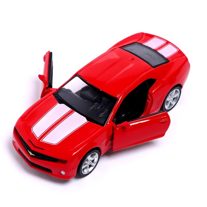 Машина металлическая CHEVROLET CAMARO, 1:32, открываются двери, инерция, цвет красный - фото 1905484395