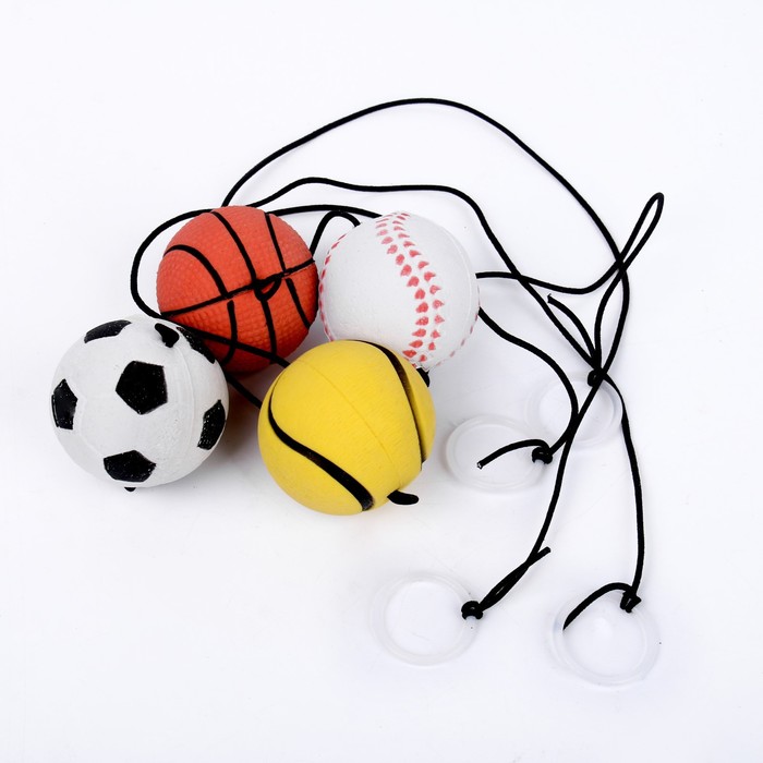 Мяч мягкий «Спорт», 4 см, на резинке, МИКС - Фото 1