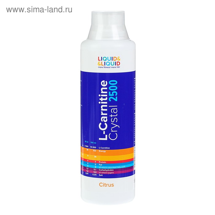 Жиросжигатель Liquid & Liquid L-Carnitine Crystal 2500 Цитрус 500 мл - Фото 1