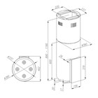 Вытяжка Königin Equilibrium, 1100 м³/ч, 4 скорости, островная, черный/черное стекло - Фото 2