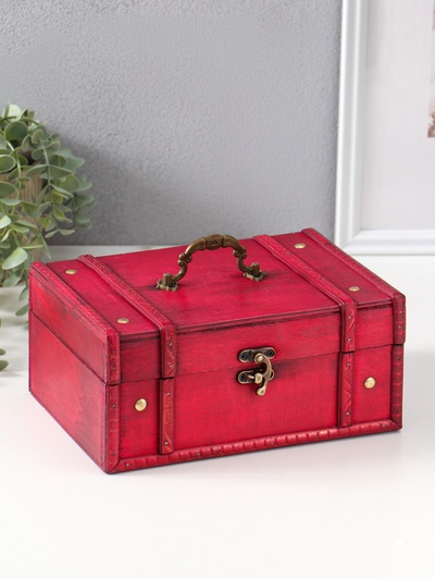 Шкатулка для украшений «Сундучок. Средневековье», дерево, с клёпками, 9.5×22×15.5 см