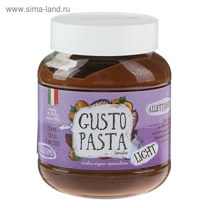Шоколадно-ореховая паста Gusto Pasta Light, 350 гр - Фото 1