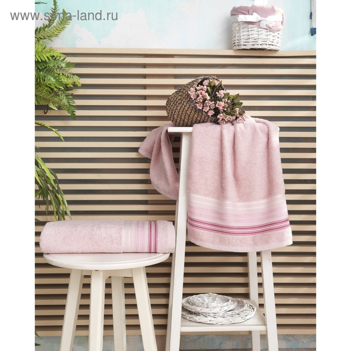 Полотенце махровое Karna Paula, 450 гр, размер 70х140 см, цвет розовый - Фото 1