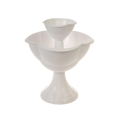 Клумба «Водопад», 2 яруса, 33.5 л, d=27-55 см, бортик h=60 см, пластиковая, белая