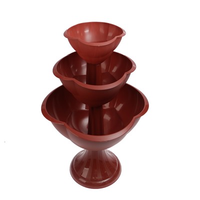 Клумба пластиковая, 3 яруса, d=27–40–55 см, высота бортика 90 см, коричневая, «Водопад»