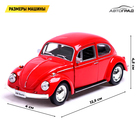 Машина металлическая VOLKSWAGEN BEETLE 1967, 1:32, открываются двери, инерция, цвет красный - Фото 2