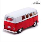 Машина металлическая VOLKSWAGEN TRANSPORTER T1, 1:32, открываются двери, инерция, цвет красный - Фото 6