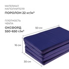 Мат ONLYTOP, 120х50х4 см, 3 сложения, цвет синий - Фото 2