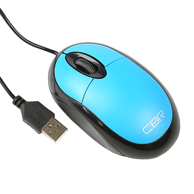 Мышь CBR CM-102, проводная, оптическая, 1200 dpi, USB, синяя