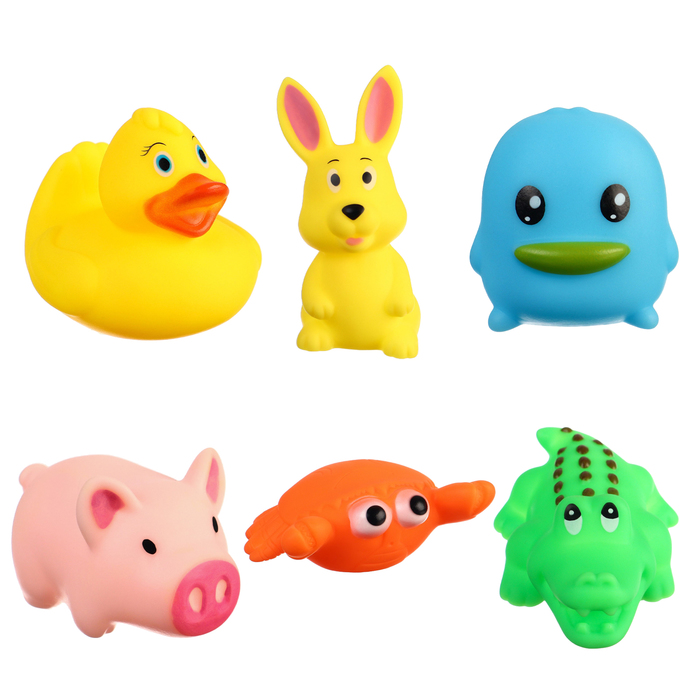 Набор резиновых игрушек для ванны «Малыши», с пищалкой, 6 шт, цвет МИКС, Крошка Я - фото 1877433090