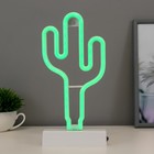 Ночник пластик "Кактус" 3АА (не в комплекте) диодная лента белый 12,7х7,1х28 RISALUX - фото 20834678