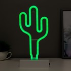 Ночник пластик "Кактус" 3АА (не в комплекте) диодная лента белый 12,7х7,1х28 RISALUX - фото 20834679