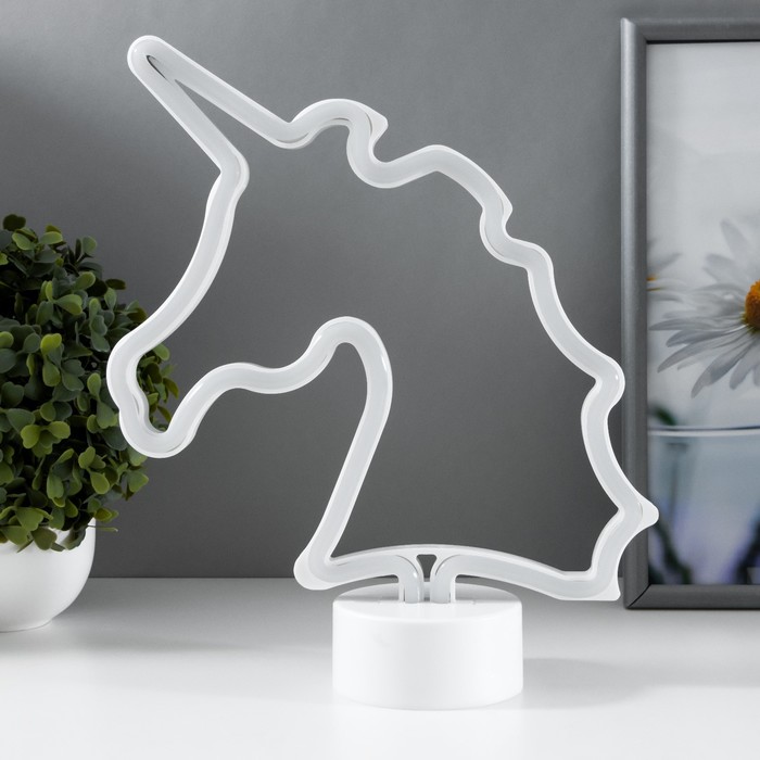 Ночник пластик "Единорог"диодная лента 3АА (не в комплекте) 23,5х7,1х27 - Фото 1