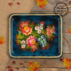 Поднос «Цветы», голубой фон, 36х30 см, ручная роспись - Фото 1