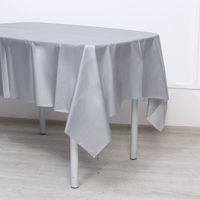 Скатерть на стол «Праздничный стол», 137×183 см, цвет серебряный