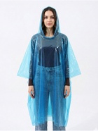 Дождевик - пончо, взрослый, размер универсальный, полиэтилен 40 г, синий - Фото 2