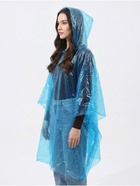 Дождевик - пончо, взрослый, размер универсальный, полиэтилен 40 г, синий - Фото 3