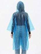 Дождевик - пончо, взрослый, размер универсальный, полиэтилен 40 г, синий - Фото 4