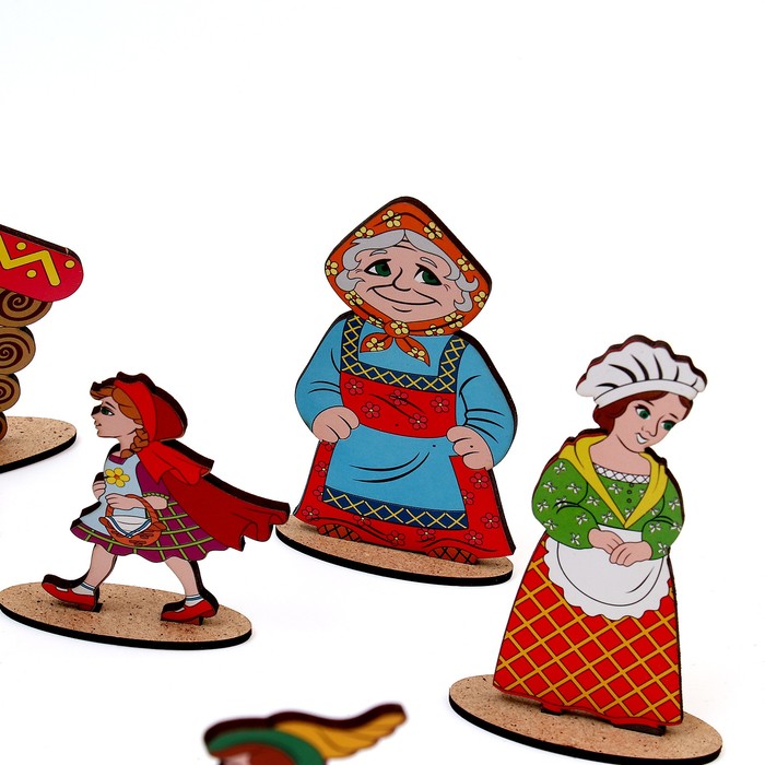 Кукольный театр сказки на столе «Красная шапочка» высота фигурок: 4-12 см - фото 1884859107
