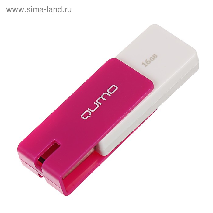 Флешка Qumo Click, 16 Гб, USB2.0, чт до 25 Мб/с, зап до 15 Мб/с, розовая - Фото 1