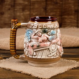 

Пивная кружка "Русская банька", цветная, 1 л
