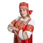 Русский народный костюм "Золотые узоры", платье, сорока, атлас, р-р 48, рост 172 см - Фото 2