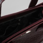 Сумка женская, 2 отдела с перегородками на молнии, наружный карман, цвет бордовый - Фото 5