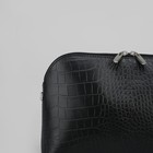 Сумка женская, отдел на молнии, наружный карман, длинный ремень, кайман/шик, цвет чёрный - Фото 4