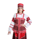 Русский народный костюм "Душечка", блузка с душегреей, юбка, головной убор, р-р 50, рост 172 см - Фото 2