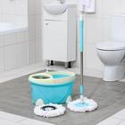 Швабра с отжимом и ведро с металлической центрифугой, 16 л, запасная насадка, цвет МИКС - Фото 1