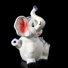 Сувенир керамика "Слонёнок с синими цветами сидит" 12,5х9х7 см - Фото 3