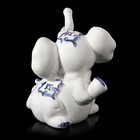 Сувенир керамика "Слонёнок с синими цветами сидит" 12,5х9х7 см - Фото 4