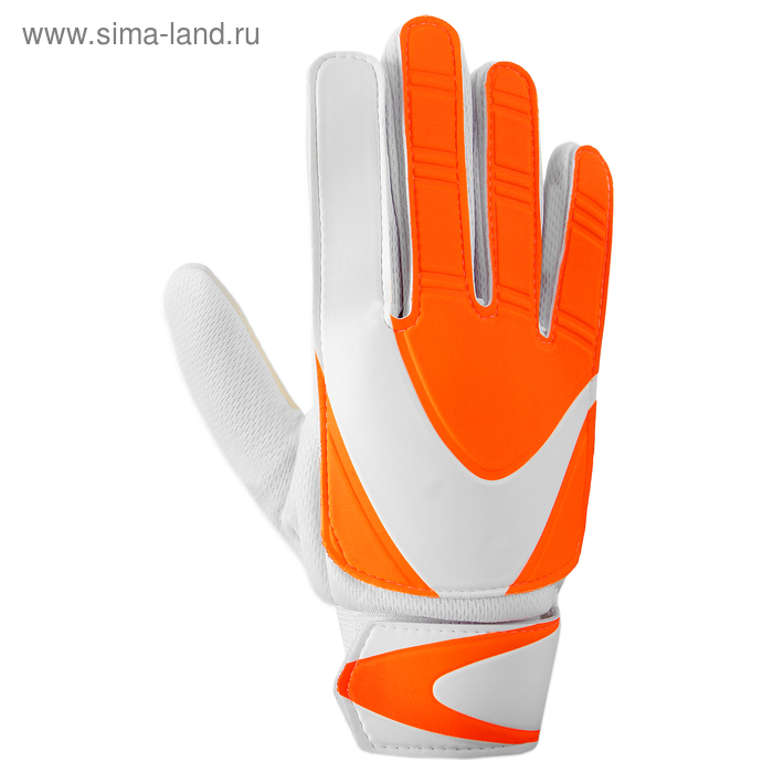 Перчатки вратарские, размер 6, цвет оранжевый/белый - Фото 1