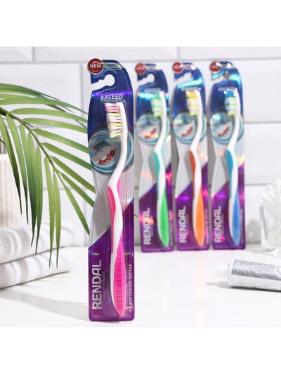 Зубная щётка Rendall Exceed, мягкая, микс, 1 шт.
