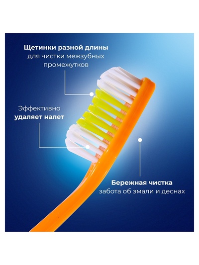Зубная щётка Rendall One, средней жёсткости, микс, 1 шт.