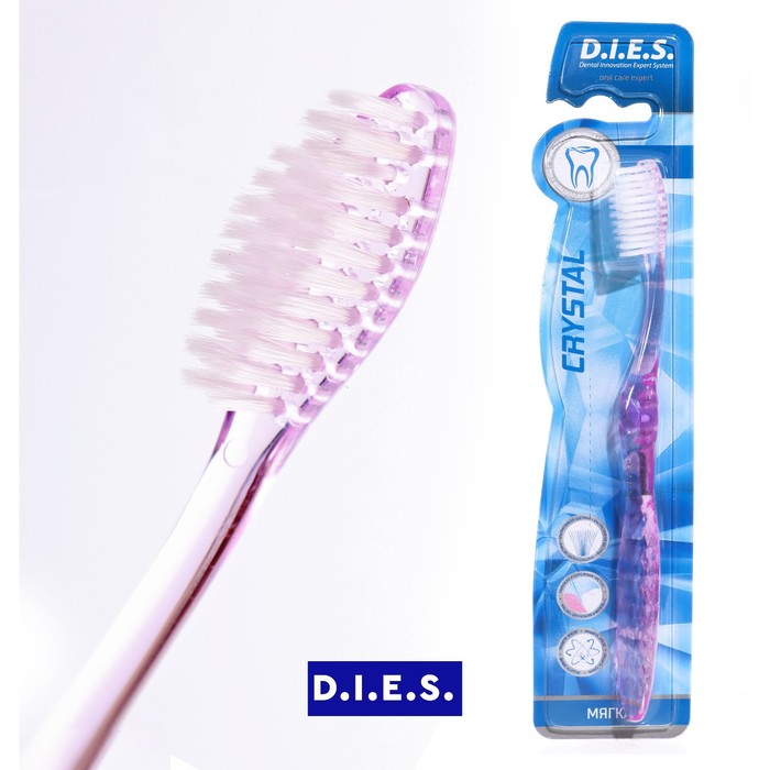 Зубная щётка D.I.E.S Кристалл, мягкая, 1 шт. МИКС - Фото 1